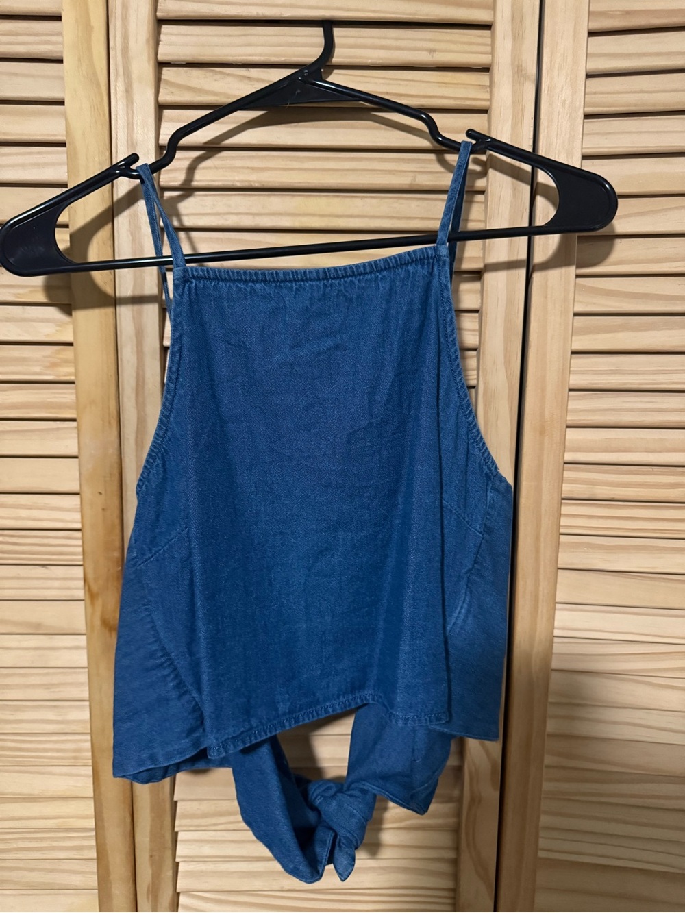 American Eagle Blue Denim Crop Top